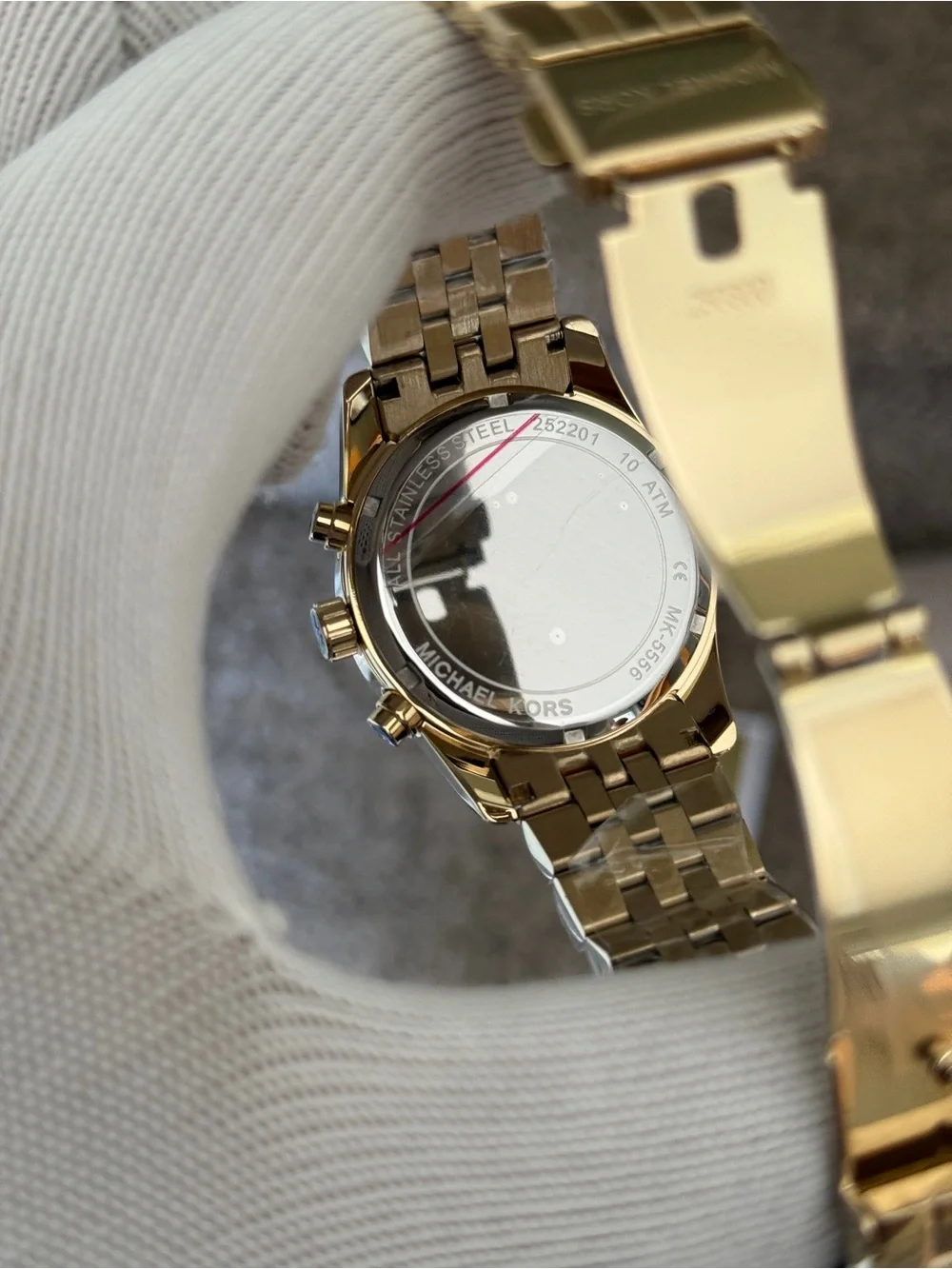 Michael Kors Gold Stainless Steel Chronograph Watch Womens 38mm dial